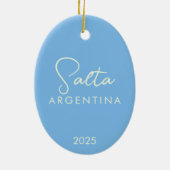アルゼンチンカラフル、水彩サルタ セラミックオーナメント (裏面)