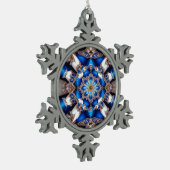 アルゼンチンカラーのピュータースノーフレークオーナメント スノーフレークピューターオーナメント (左)