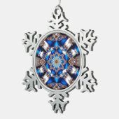 アルゼンチンカラーのピュータースノーフレークオーナメント スノーフレークピューターオーナメント (右)