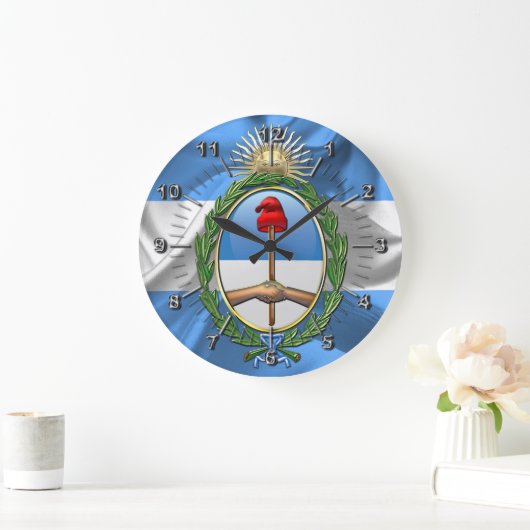 アルゼンチンコートオブアームズ ラージ壁時計 (ホーム)