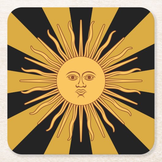 アルゼンチンゴールデンサンソルデマヨパーティー スクエアペーパーコースター (正面)