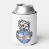 アルゼンチンサッカージャージとスカルおもしろいサッカー 缶クーラー (缶正面)