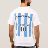 アルゼンチンサッカー番号10ジャージーをパーソナライズ Tシャツ (裏面)