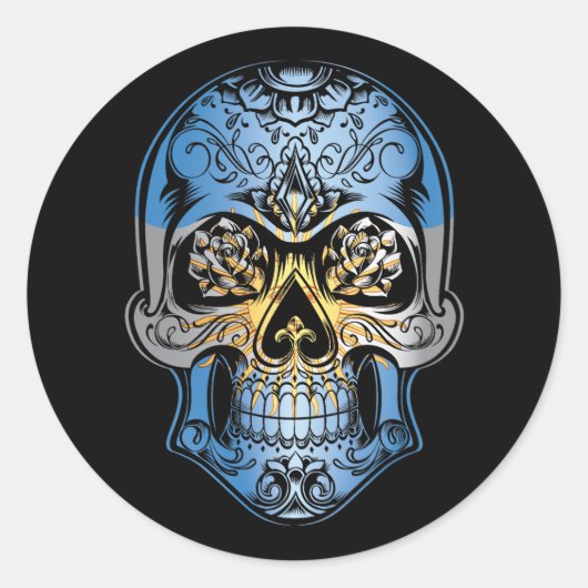 アルゼンチンスカル・バラ国旗 ラウンドシール (正面)