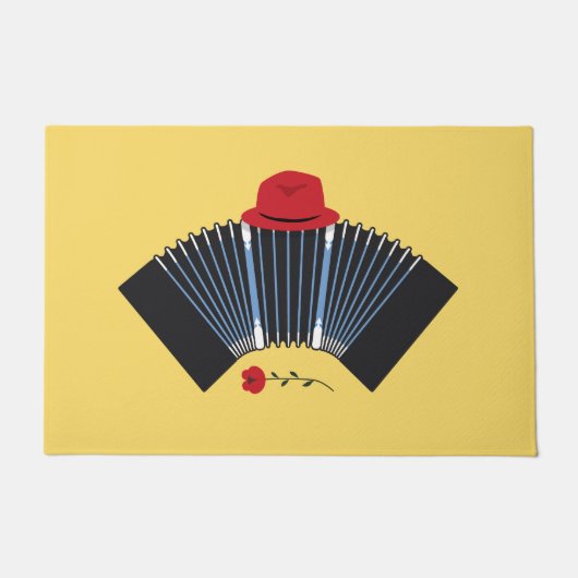 アルゼンチンタンゴダンサーバンドネオン・フェドラ ドアマット (正面)