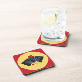 アルゼンチンタンゴバンドネオンフェドーラとレッドローズ コースター (右側)