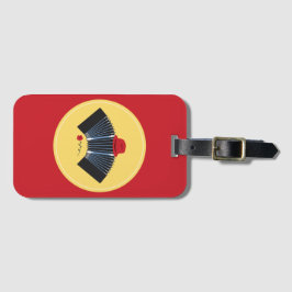 アルゼンチンタンゴバンドネオンレッドフェドーラとバラ ラゲッジタグ