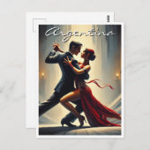 アルゼンチンタンゴ踊りカップル ポストカード (正面/裏面)