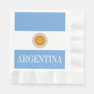 アルゼンチンバンデラ·デ·アルゼンチン国旗 縁ありランチョンナプキン