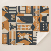 アルゼンチンパターンシームレスデザインイラストレーション シェルパブランケット (正面(横))