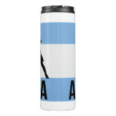 アルゼンチンフラッグサッカー選手は玉としてドットを使う タンブラー (裏面)