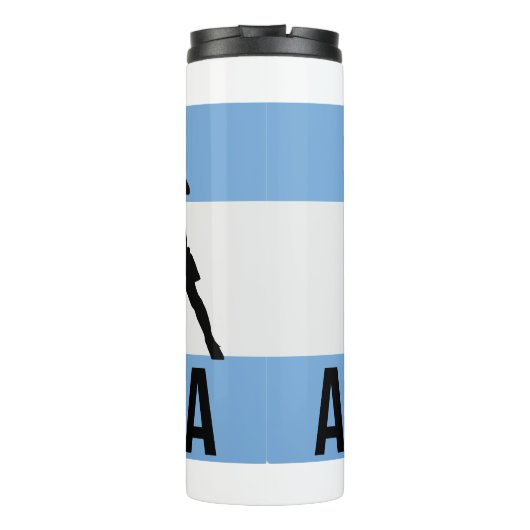 アルゼンチンフラッグサッカー選手は玉としてドットを使う タンブラー (裏面)