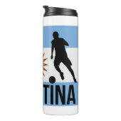 アルゼンチンフラッグサッカー選手は玉としてドットを使う タンブラー (回転右)