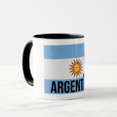 アルゼンチンフラッグサッカー選手は玉としてドットを使う マグカップ (正面左)
