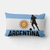 アルゼンチンフラッグサッカー選手は玉としてドットを使う ランバークッション (裏面)