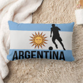 アルゼンチンフラッグサッカー選手は玉としてドットを使う ランバークッション (ブランケット)