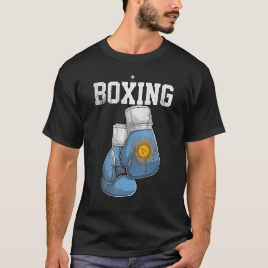 アルゼンチンボクシング手袋ボクサーボクシングアルゼンチン Tシャツ (正面)