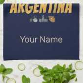 アルゼンチンヴィンテージゴーチョ国旗のサッカーボール キッチンタオル (折り畳み)