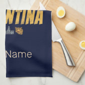 アルゼンチンヴィンテージゴーチョ国旗のサッカーボール キッチンタオル (四つ折り)