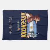 アルゼンチンヴィンテージゴーチョ国旗のサッカーボール キッチンタオル (横)