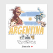 アルゼンチンヴィンテージゴーチョ国旗のサッカーボール シール (シート)