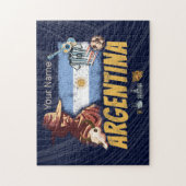 アルゼンチンヴィンテージゴーチョ国旗のサッカーボール ジグソーパズル (縦)