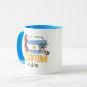 アルゼンチンヴィンテージゴーチョ国旗のサッカーボール マグカップ (正面左)