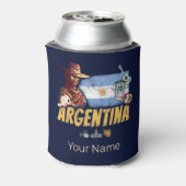 アルゼンチンヴィンテージゴーチョ国旗のサッカーボール 缶クーラー (缶裏面)