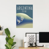 アルゼンチンヴィンテージスタイルスキーポスター ポスター (ホームオフィス)