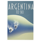 アルゼンチンヴィンテージスタイルスキーポスター メタルプリント (正面)