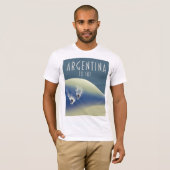 アルゼンチンヴィンテージスタイルスキーポスター Tシャツ (正面フル)