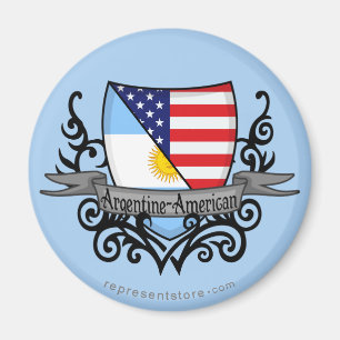 アルゼンチン人アメリカの盾の旗 マグネット