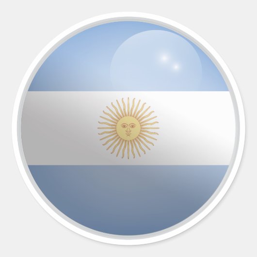 アルゼンチン光沢サークルフラグ ラウンドシール (正面)