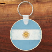 アルゼンチン動揺して国旗を持つキーチェーン キーホルダー (正面)