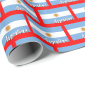 アルゼンチン包装紙、赤クリスマス、アルゼンチン国旗 ラッピングペーパー (ロールコーナー)