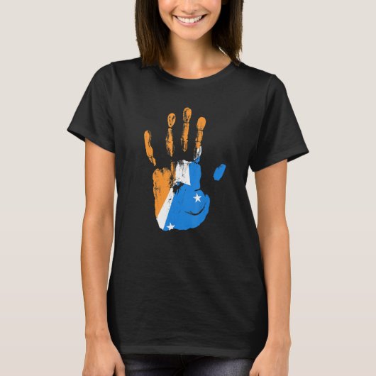 アルゼンチン南極フラッグハンド男性女性子供 Tシャツ (正面)