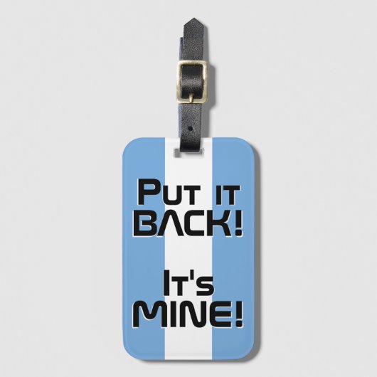 アルゼンチン国おもしろい旗 ラゲッジタグ (正面縦)