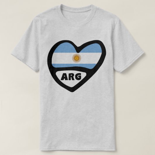 アルゼンチン国コードフラグハートARG Tシャツ (デザイン正面)