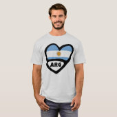 アルゼンチン国コードフラグハートARG Tシャツ (正面フル)