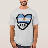 アルゼンチン国コードフラグハートARG Tシャツ (正面)