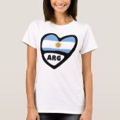 アルゼンチン国コードフラグハートARG Tシャツ (正面)