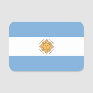 アルゼンチン国旗が付いた愛国的な名前タグ 名札