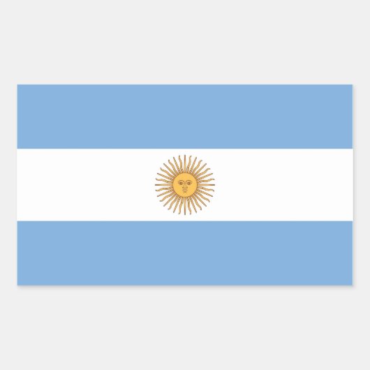 アルゼンチン国旗が貼られた四角形シール 長方形シール (正面)