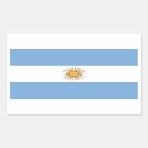 アルゼンチン国旗が貼られた四角形シール 長方形シール