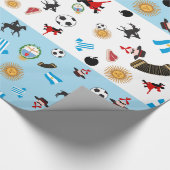 アルゼンチン国旗と国の名物 ラッピングペーパー (角)