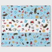 アルゼンチン国旗と国の名物 ラッピングペーパー (フラット)