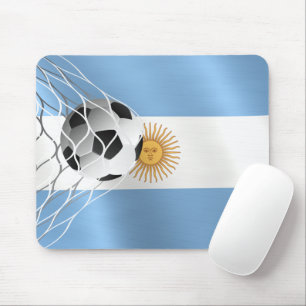 アルゼンチン国旗にサッカーボール マウスパッド