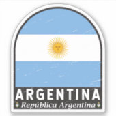 アルゼンチン国旗のエンブレム動揺してヴィンテージ シール (正面)
