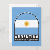 アルゼンチン国旗のエンブレム動揺してヴィンテージ ポストカード (正面/裏面)
