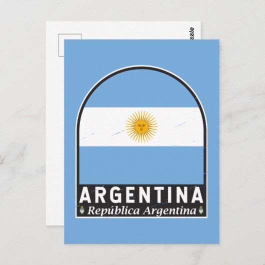 アルゼンチン国旗のエンブレム動揺してヴィンテージ ポストカード (正面/裏面)